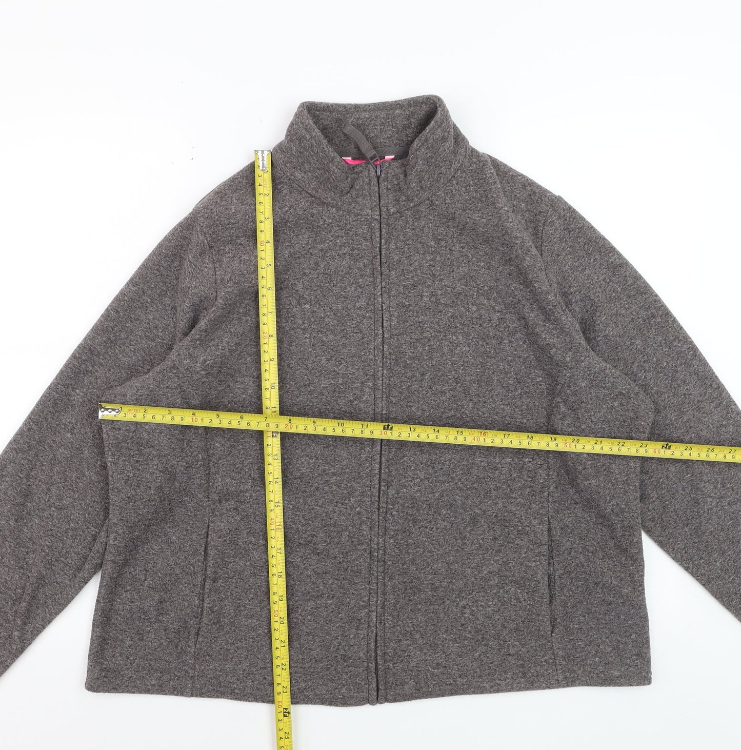 Marks and Spencer Women's Grey Fleece Full Zip Jacket Size 22