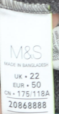 Marks and Spencer Women's Grey Fleece Full Zip Jacket Size 22