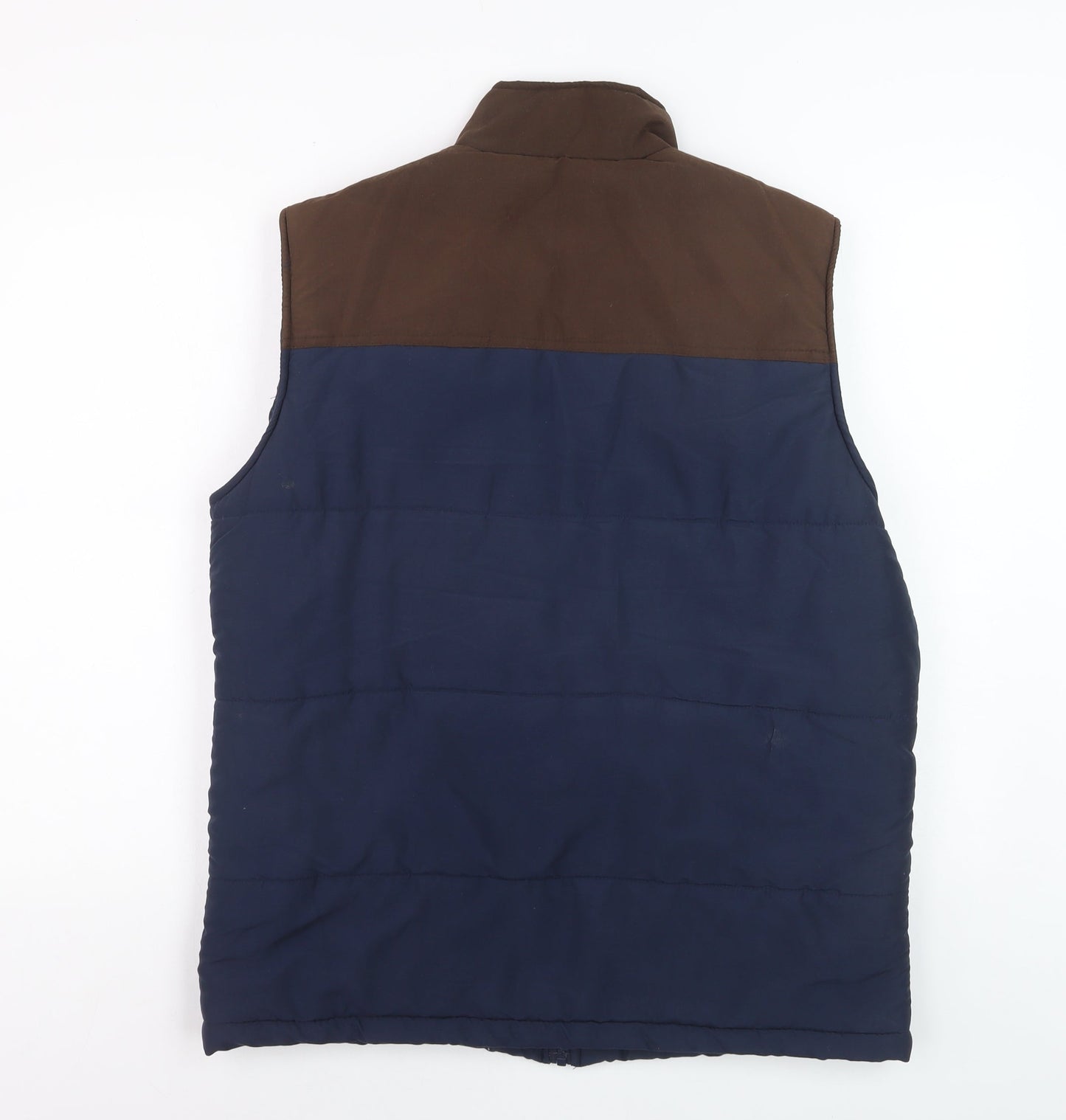 Atlas For Men Blue Brown Padded Bodywarmer Waistcoat L Outdoor Hiking