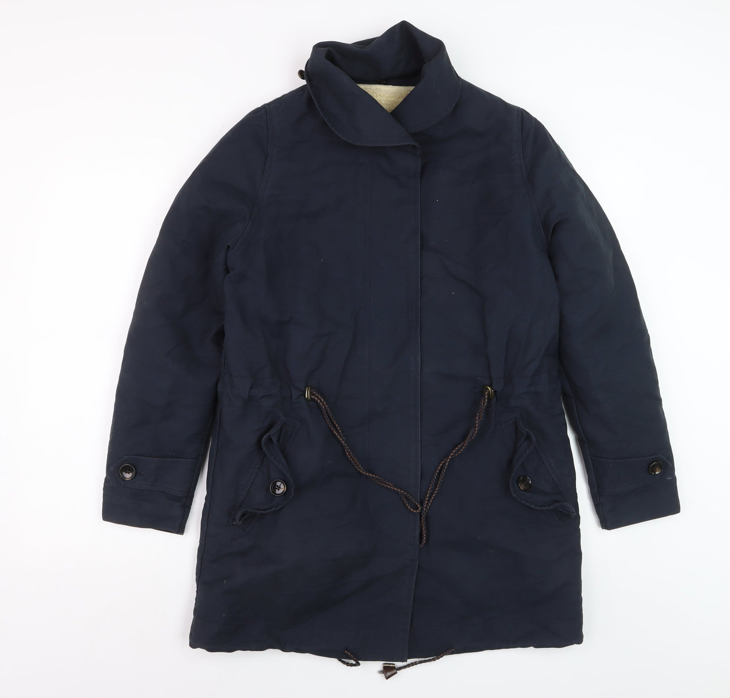 Sessùn Men's Blue XS Cotton Blend Parka Coat with Detachable Lining