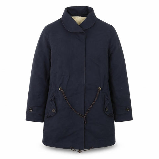 Sessùn Men's Blue XS Cotton Blend Parka Coat with Detachable Lining