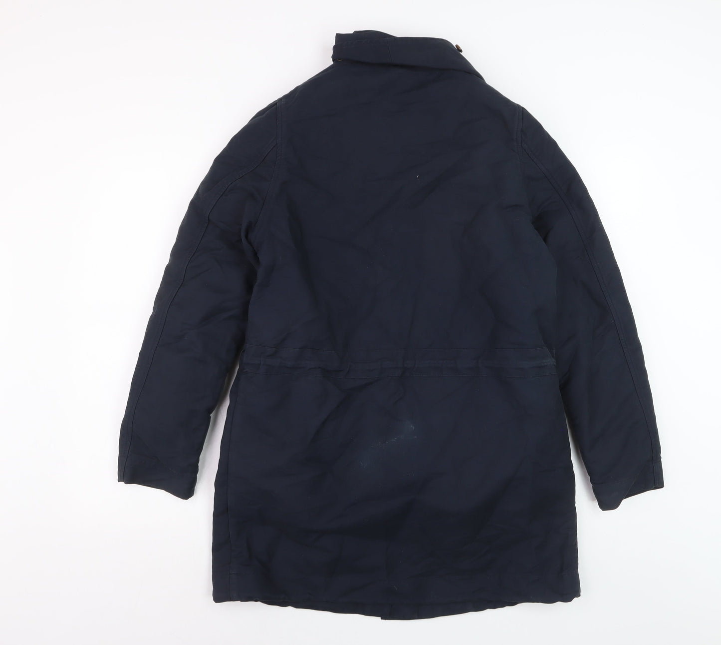 Sessùn Men's Blue XS Cotton Blend Parka Coat with Detachable Lining