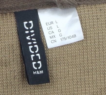 H&M Divided Women Brown Fleece Jacket Size 12 Lined Soft Shell