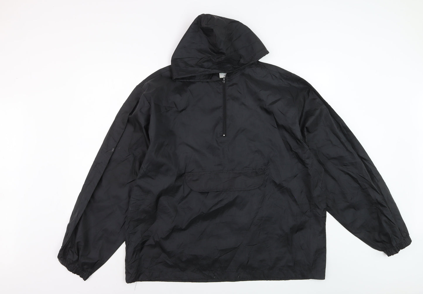 Augusta Sportswear Men's Black L Hooded 1/4 Zip Windbreaker Jacket