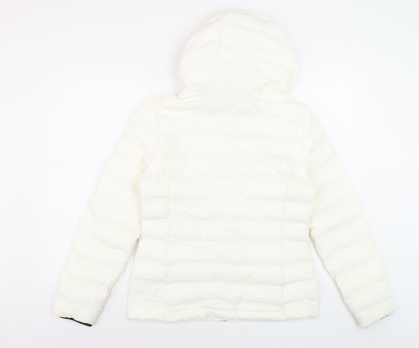 Marks and Spencer Women's White Puffer Jacket Size 10 Hooded Winter Coat