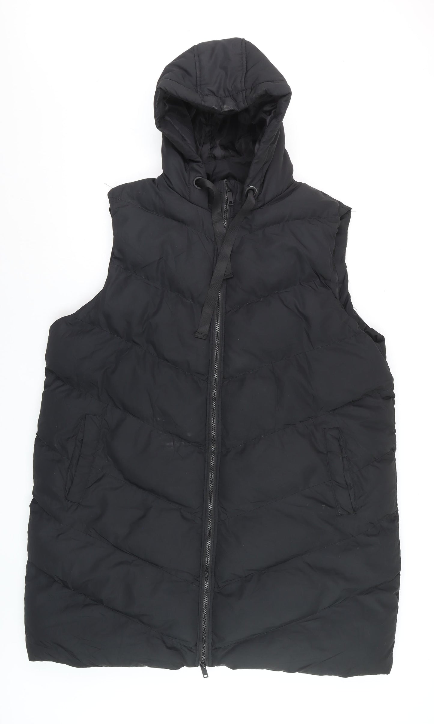Fluid Women's Black Puffer Hooded Waistcoat Size 20