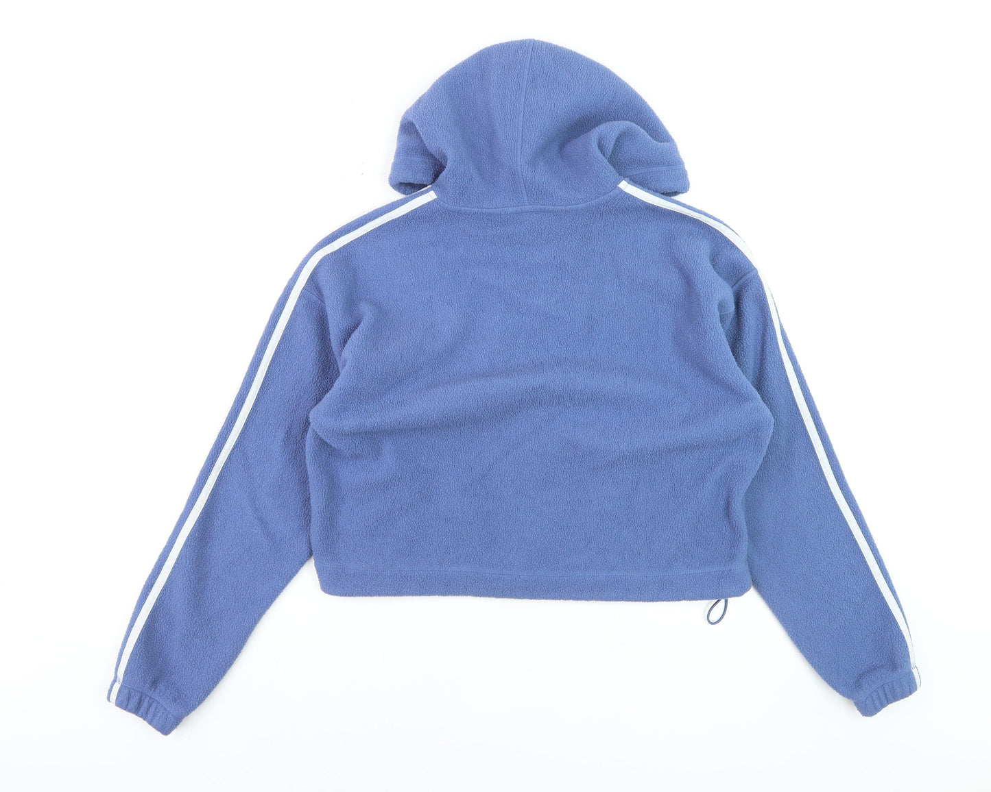 Adidas Women Blue Full Zip Hoodie Fleece XS UK6 Hooded Sweatshirt