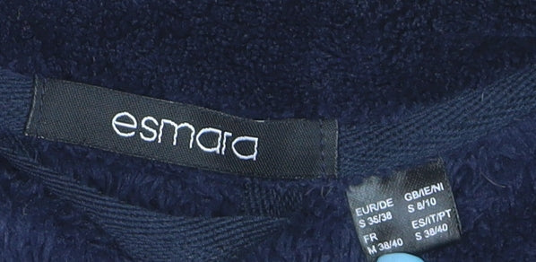 Esmara Women’s Blue Fleece Full Zip Jacket Size S Soft Mid-Length Outdoor
