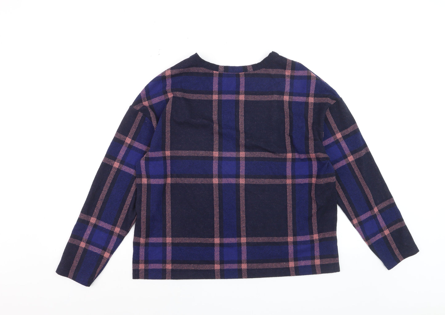Marks and Spencer Women’s Multicoloured Check Long Sleeve T-Shirt Size 12