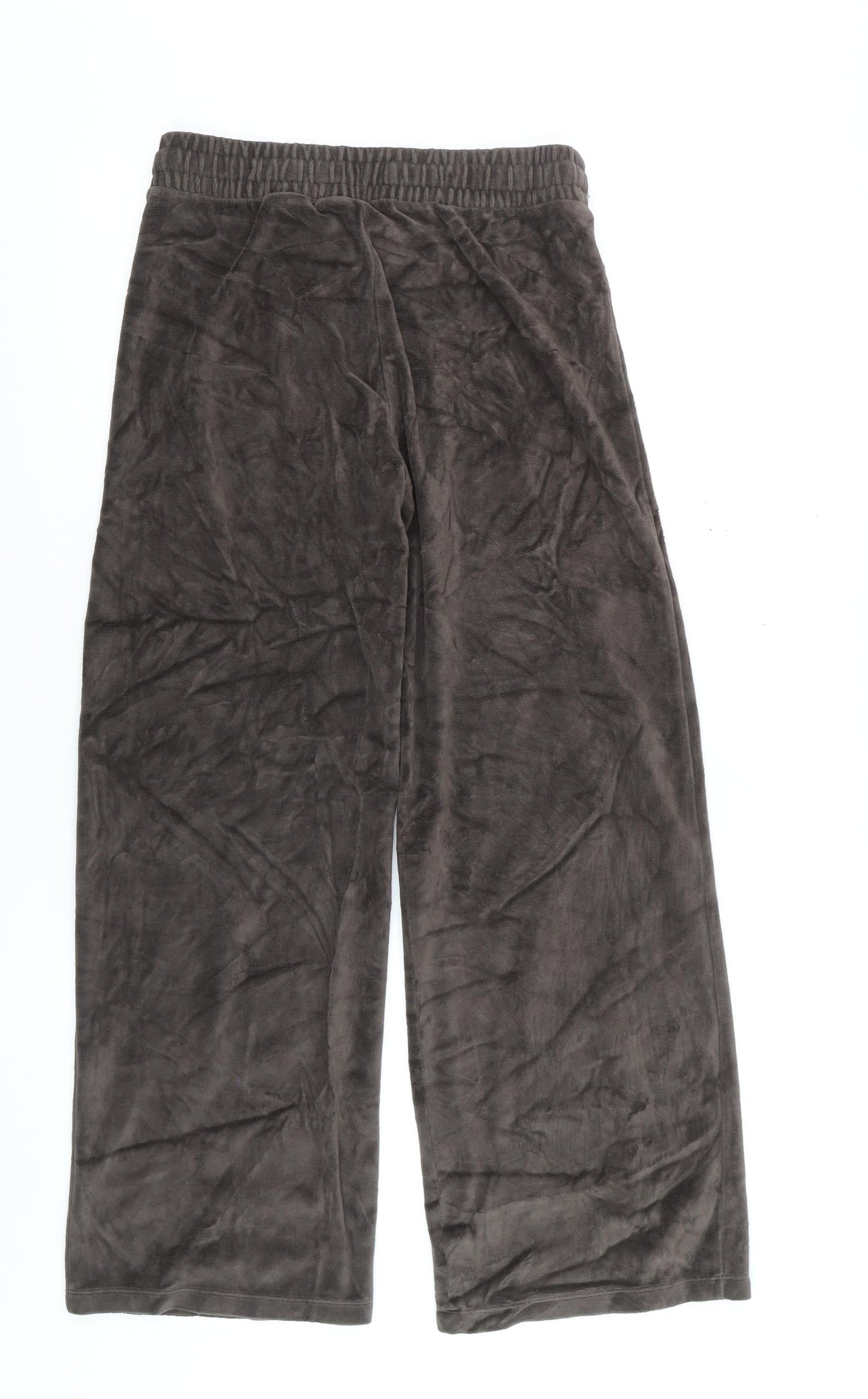 H&M Divided Womens Brown Velour Wide Leg Sweatpants XS