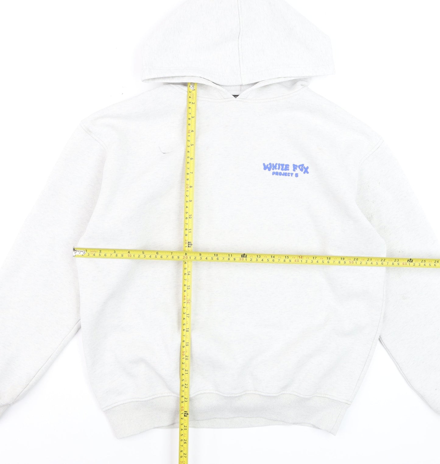 White Fox Women’s Grey Hoodie Small Pullover Graphic Logo Sweatshirt