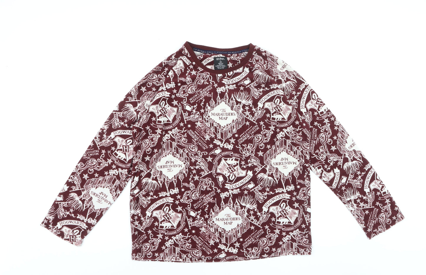 Harry Potter Womens Red Long Sleeve Pyjama Top Size 10-12 T-Shirt Style