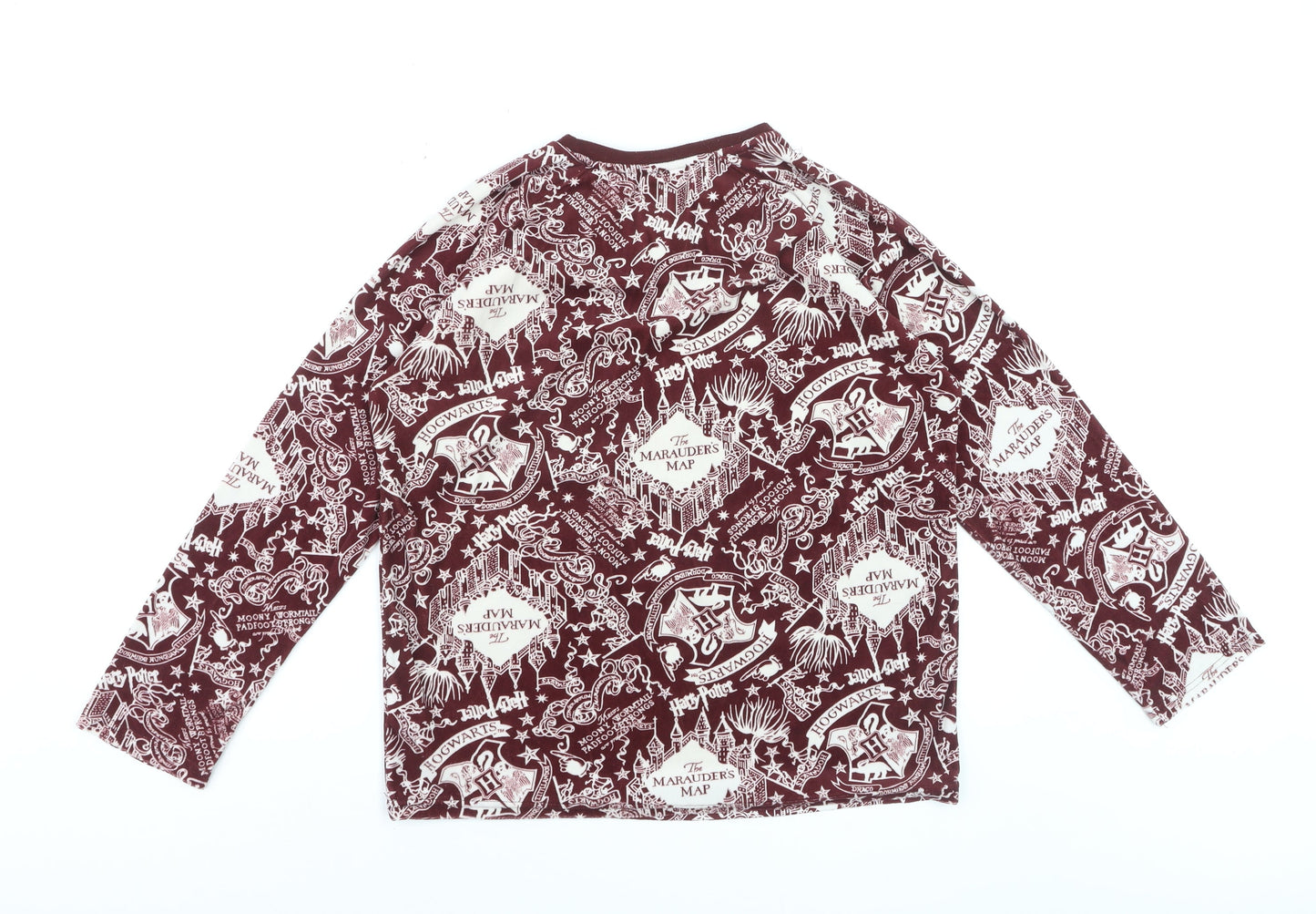 Harry Potter Womens Red Long Sleeve Pyjama Top Size 10-12 T-Shirt Style