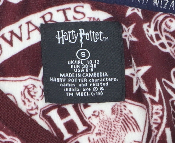 Harry Potter Womens Red Long Sleeve Pyjama Top Size 10-12 T-Shirt Style
