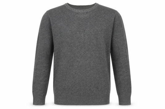 Front view of Crew Clothing men’s grey l jumper cotton blend