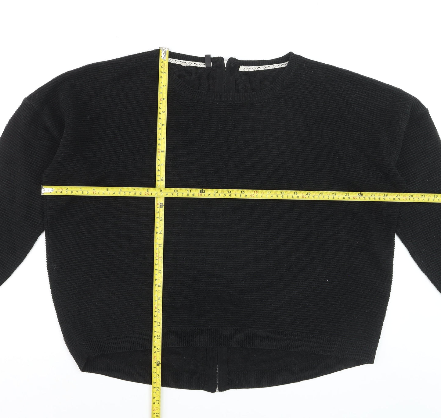 Anthology Women’s Black Plus Size 20/22 Rhinestone Back Zip Jumper