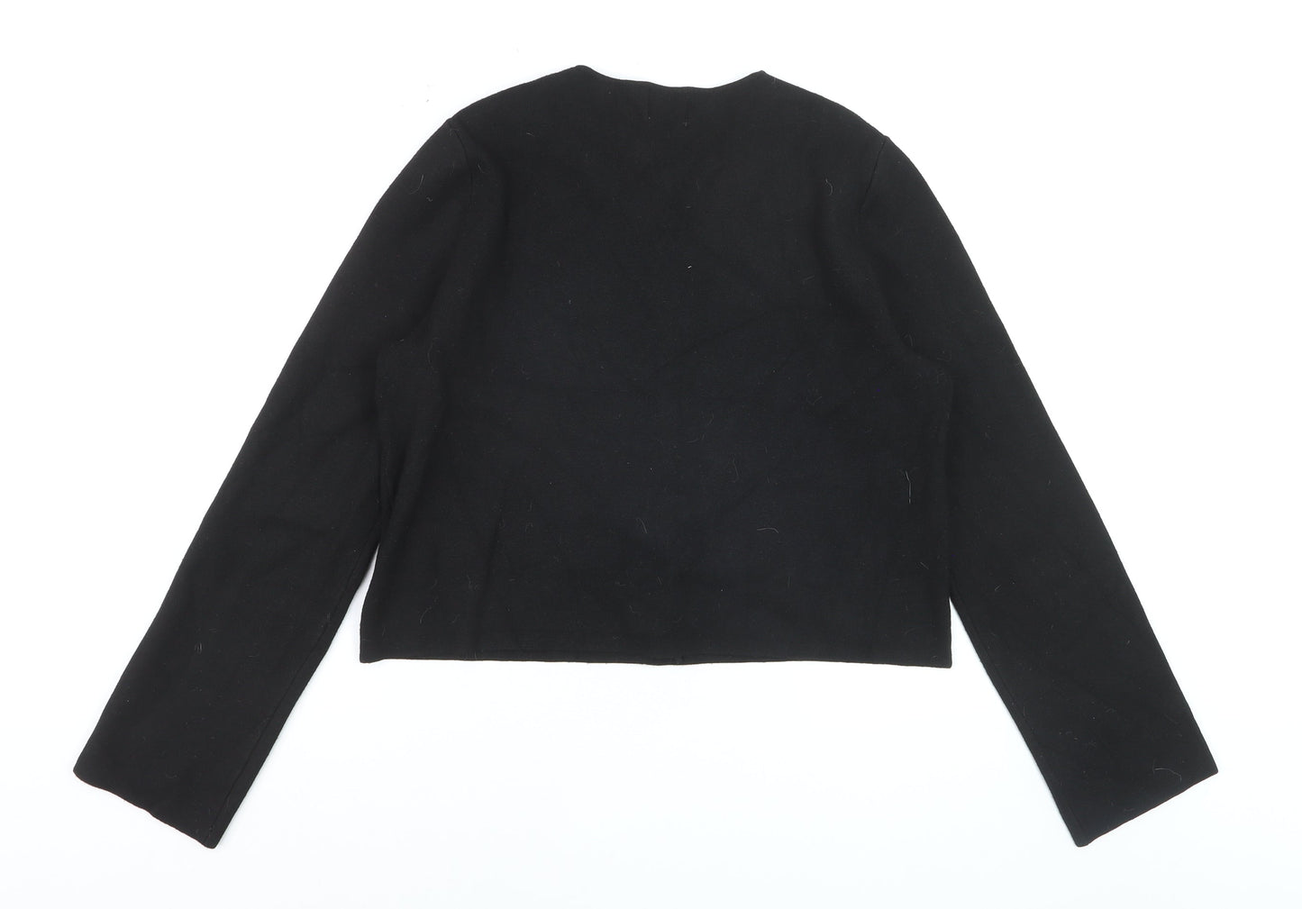 H&M Women's Black Button-Up Cardigan S Round Neck Knit Jumper