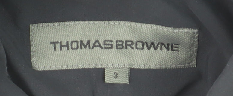 Thomas Browne Men's Navy Blue Short Sleeve Cotton Blend Button-Up Shirt M