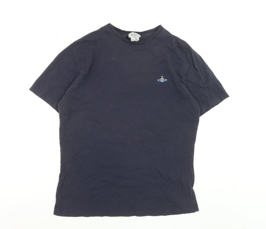 Vivienne Westwood Men's Blue Cotton Logo T-Shirt Size L