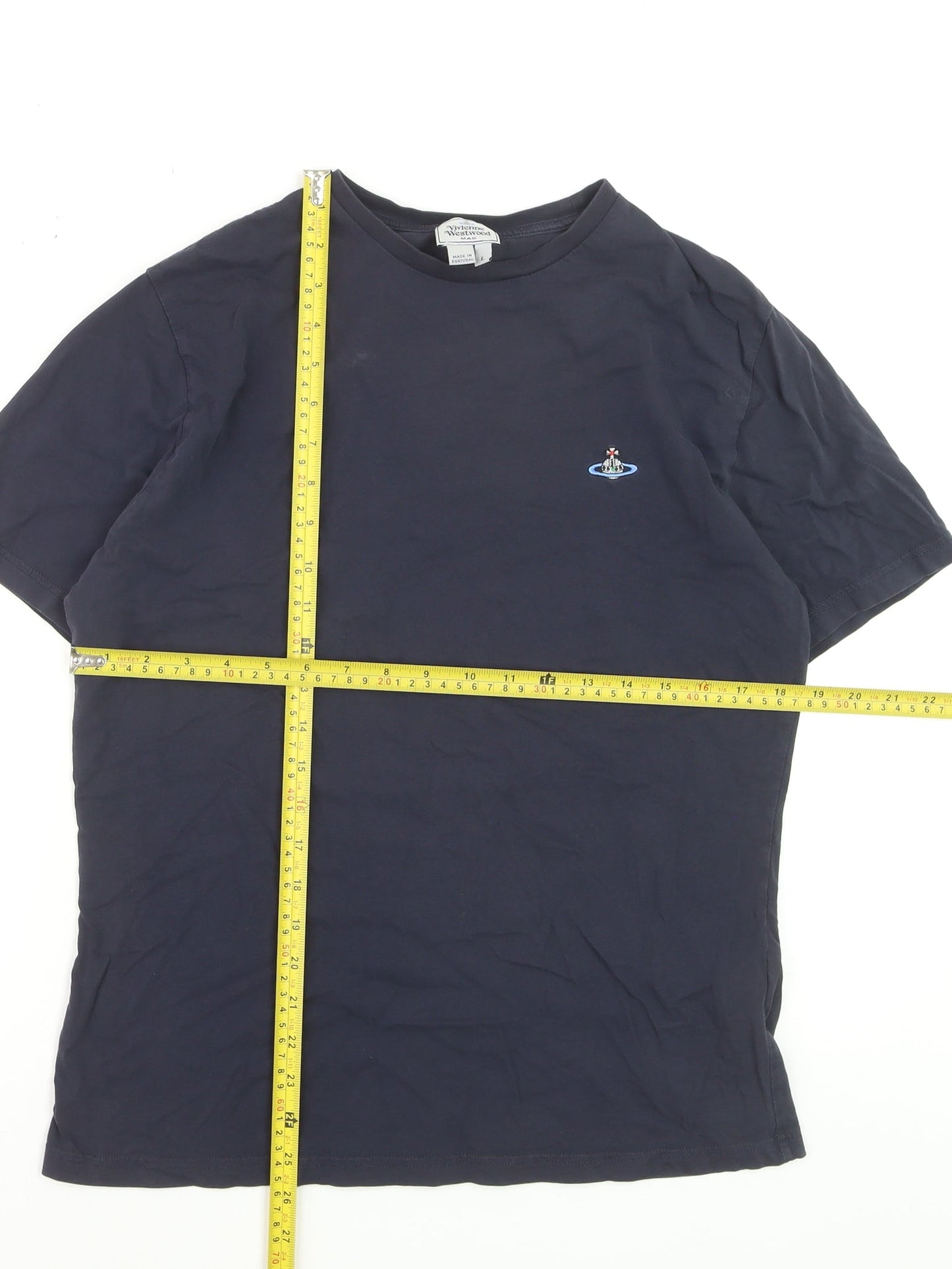Vivienne Westwood Men's Blue Cotton Logo T-Shirt Size L