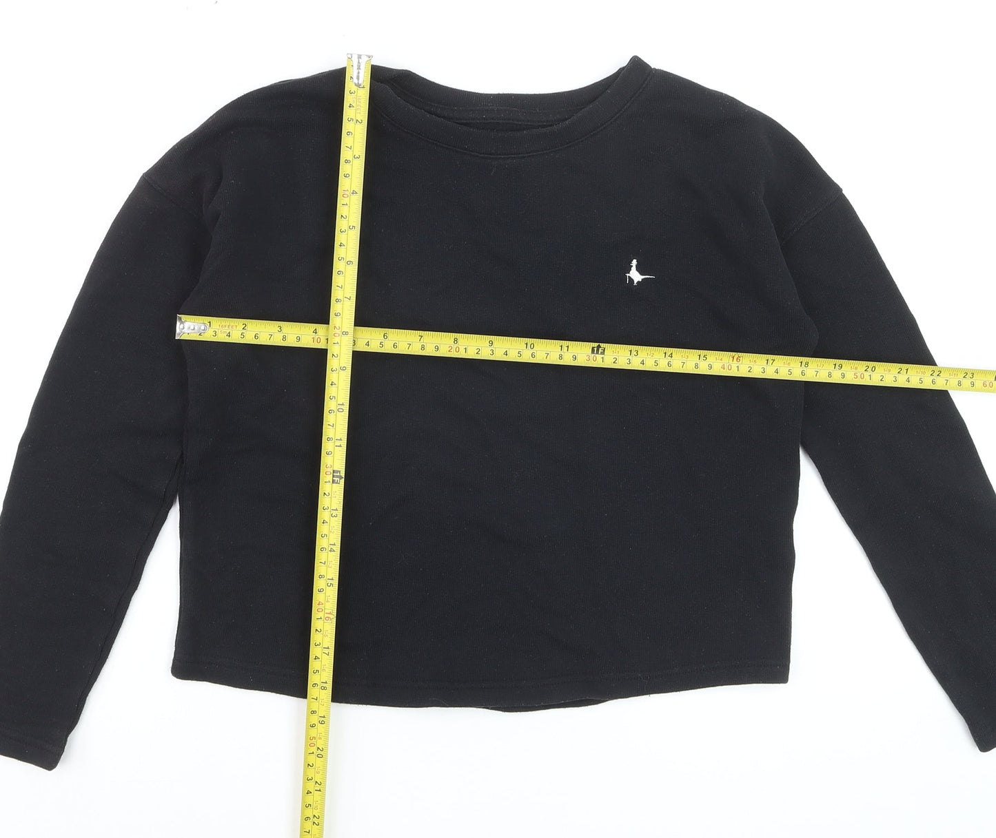 Jack Wills Womens Black Pullover Sweatshirt UK 6 Long Sleeve Crew Neck