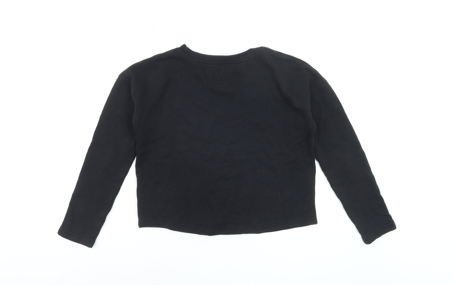 Jack Wills Womens Black Pullover Sweatshirt UK 6 Long Sleeve Crew Neck