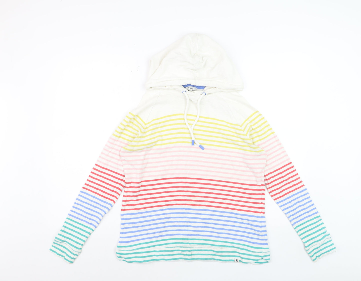 Joules Women Multicoloured Stripe Pullover Hoodie Size 18 Cotton