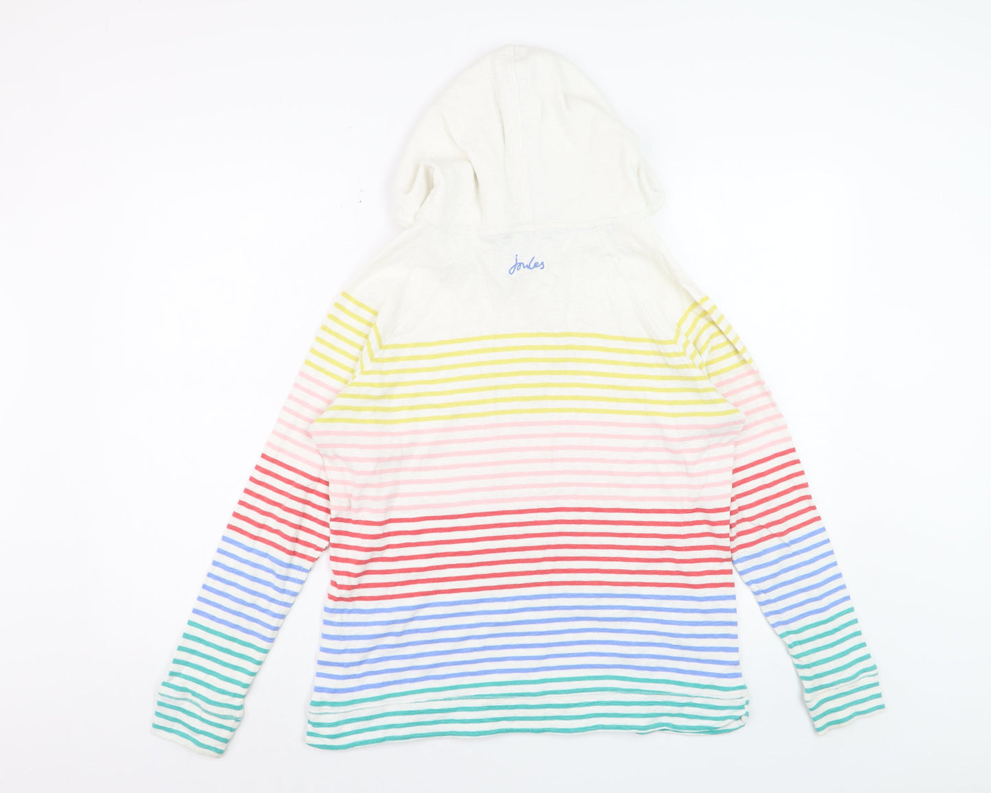 Joules Women Multicoloured Stripe Pullover Hoodie Size 18 Cotton