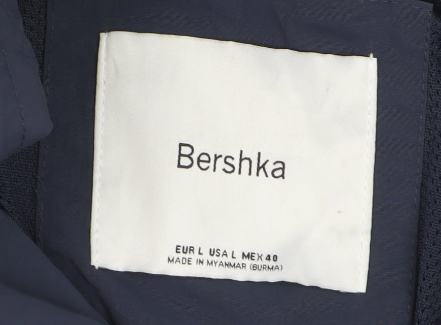 Bershka Men's Blue L College Style Lightweight Jacket