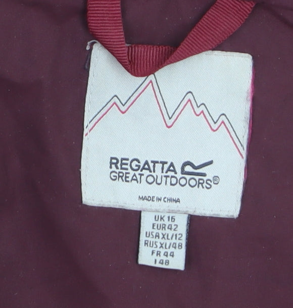 Regatta Womens Red Waterproof Hooded Rain Jacket Size 16
