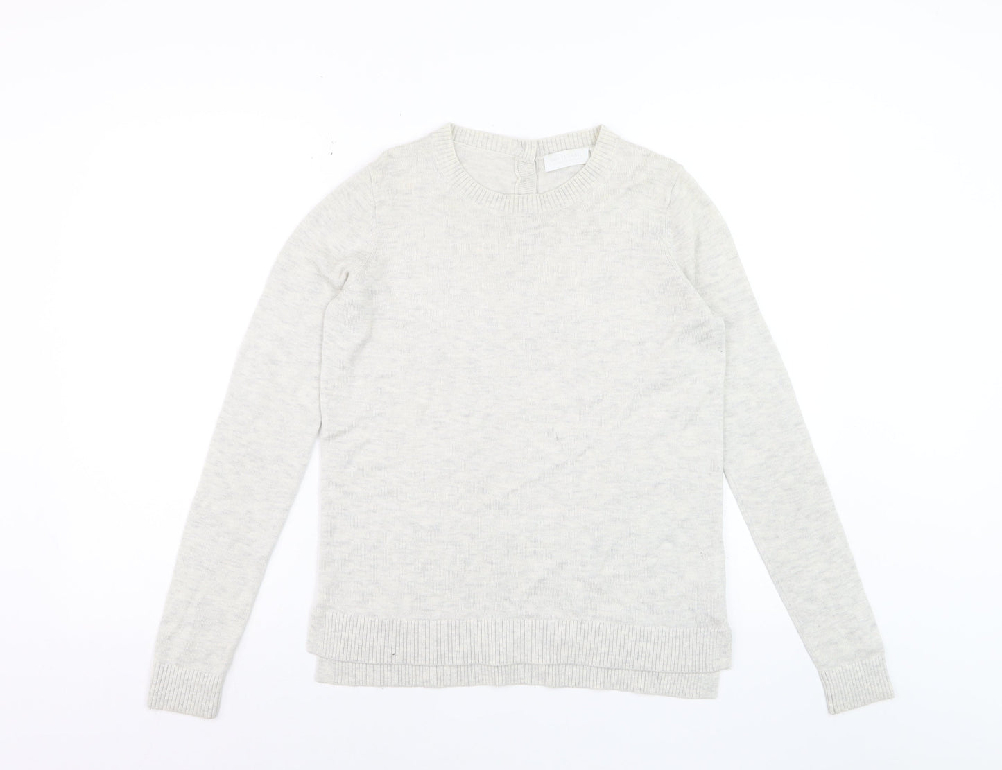 The White Company Women Ivory Crew Neck Wool Blend Jumper Size 8