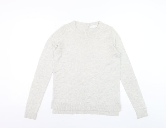 The White Company Women Ivory Crew Neck Wool Blend Jumper Size 8