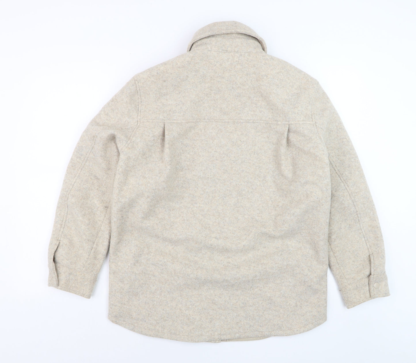 H&M Men’s Beige Fleece Jacket XS Regular Fit Polyester