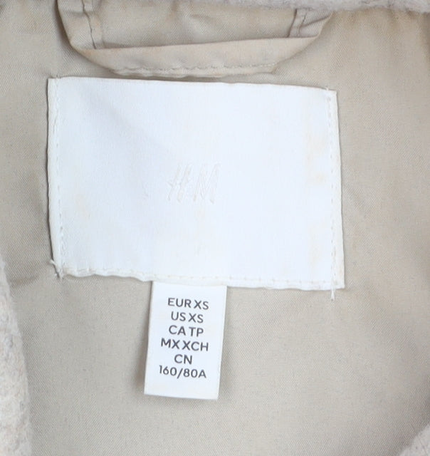 H&M Men’s Beige Fleece Jacket XS Regular Fit Polyester