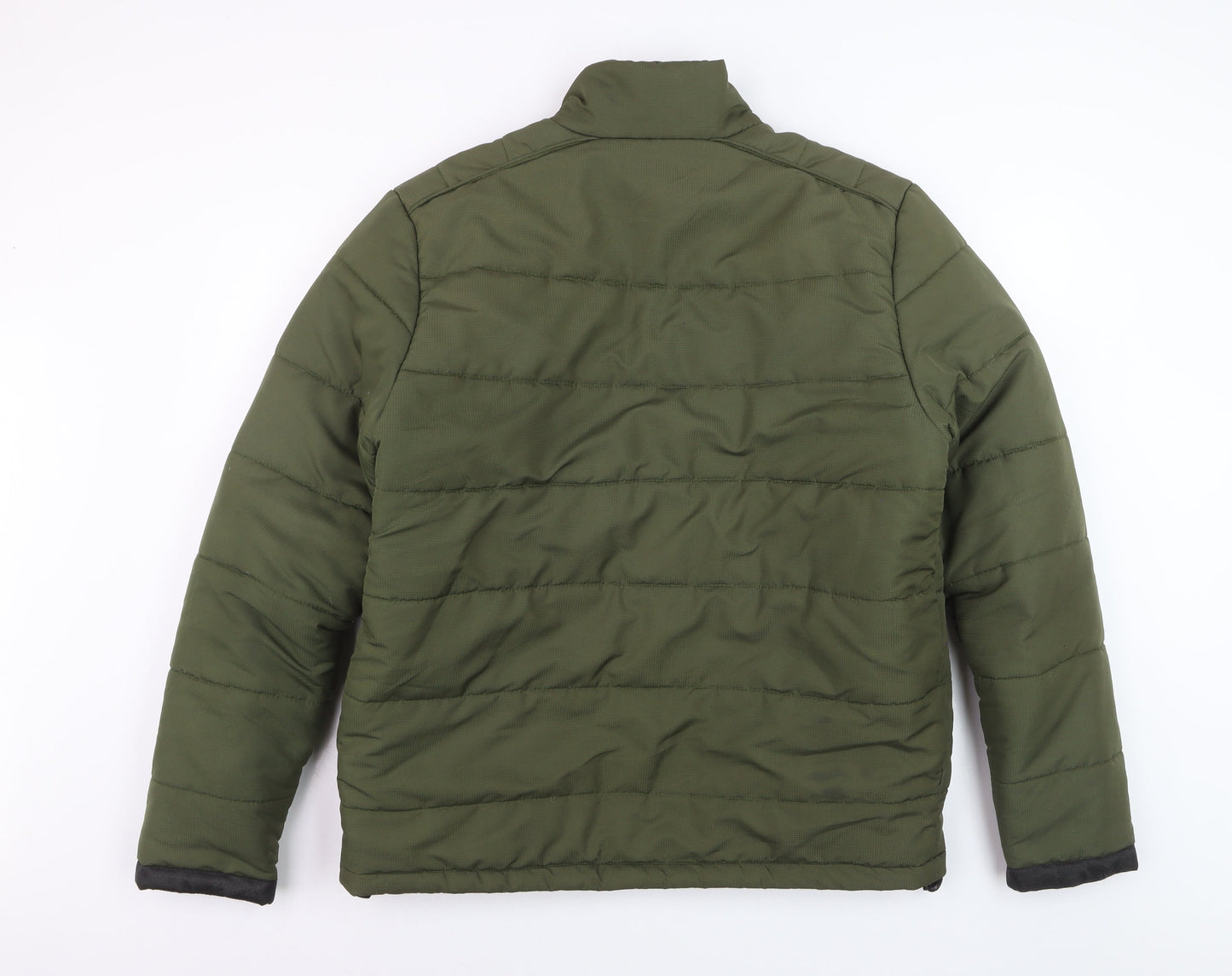 UNO.CAMICIE Men's Green Puffer Jacket L Polyester Winter Coat