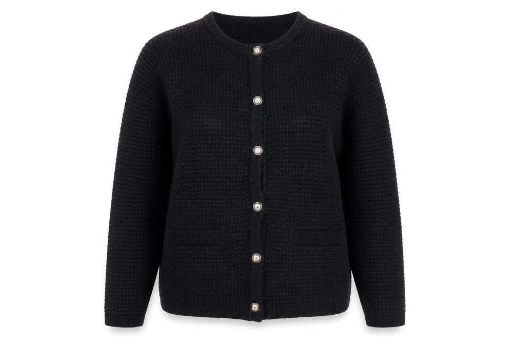 Lipsy Women Black UK 18 Long Sleeve Button Cardigan
