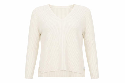 Topshop Women Ivory Wool Cashmere V-Neck Long Sleeve Pullover Jumper S