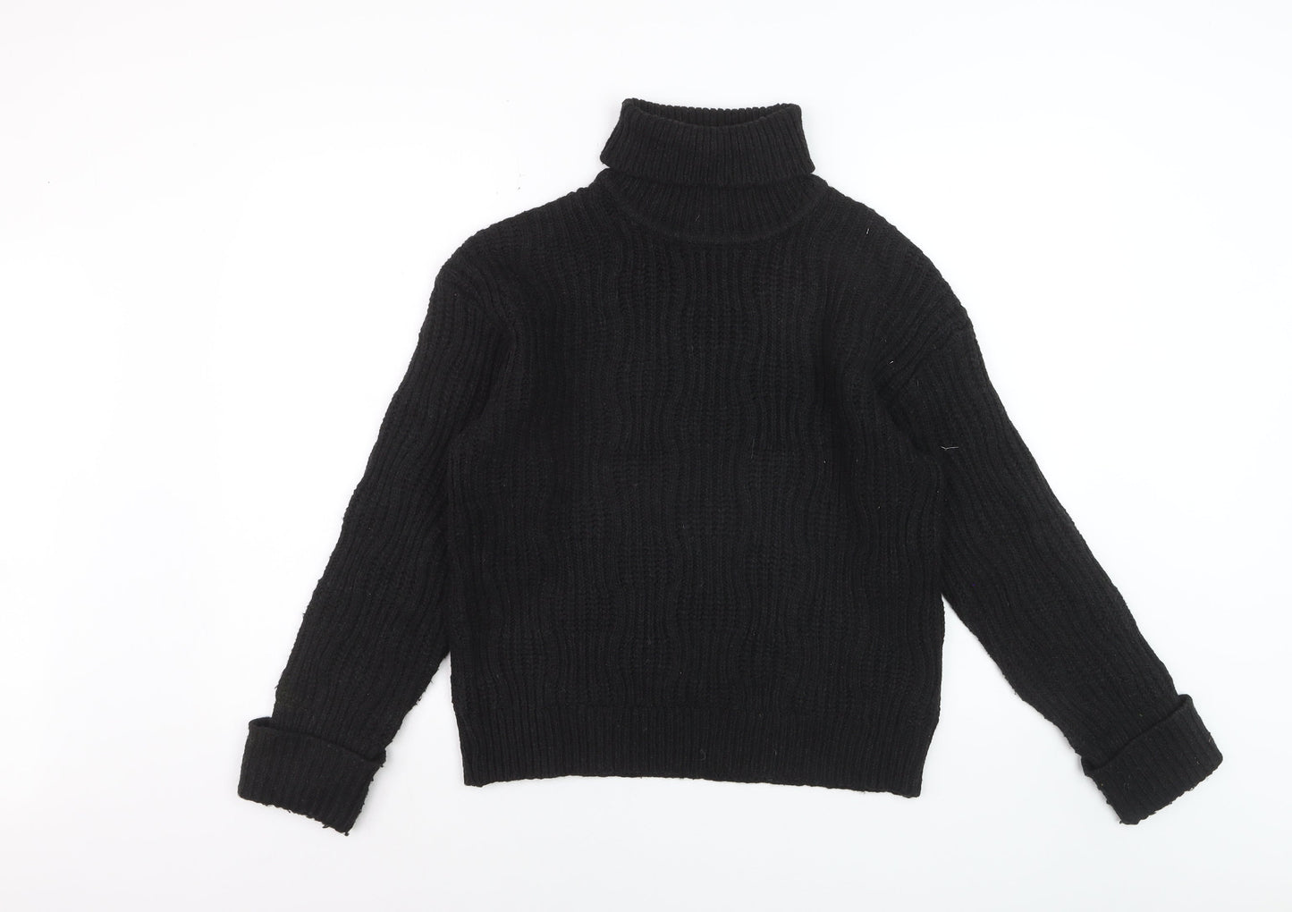 Finery Women’s Black Roll Neck Chunky Knit Jumper Size 10