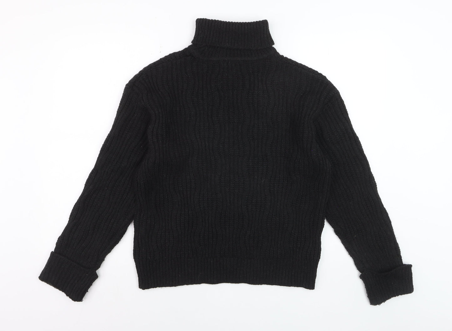 Finery Women’s Black Roll Neck Chunky Knit Jumper Size 10