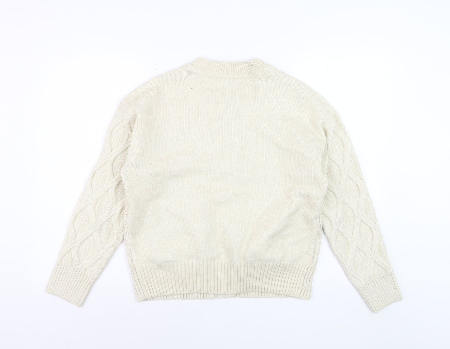 Marks and Spencer Women Ivory Cable Knit Cardigan Small