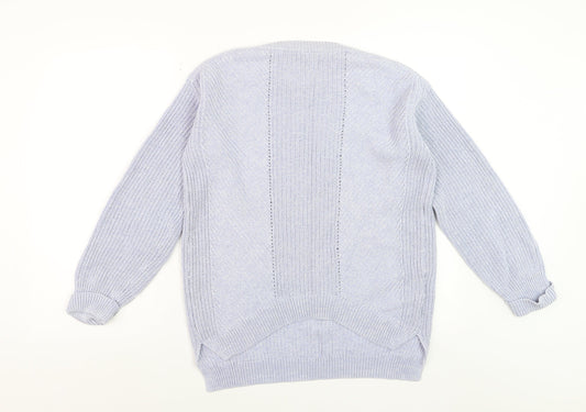 Marks and Spencer Women’s Blue Cotton Crew Neck Knit Jumper Size S