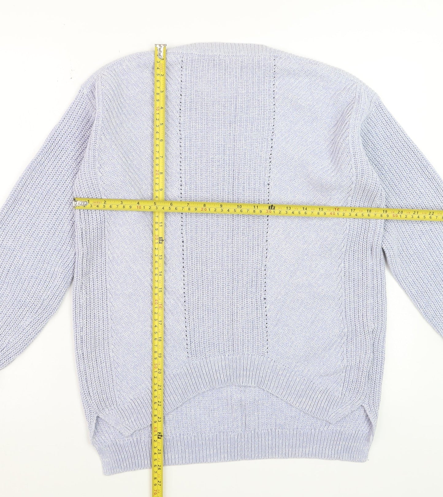 Marks and Spencer Women’s Blue Cotton Crew Neck Knit Jumper Size S