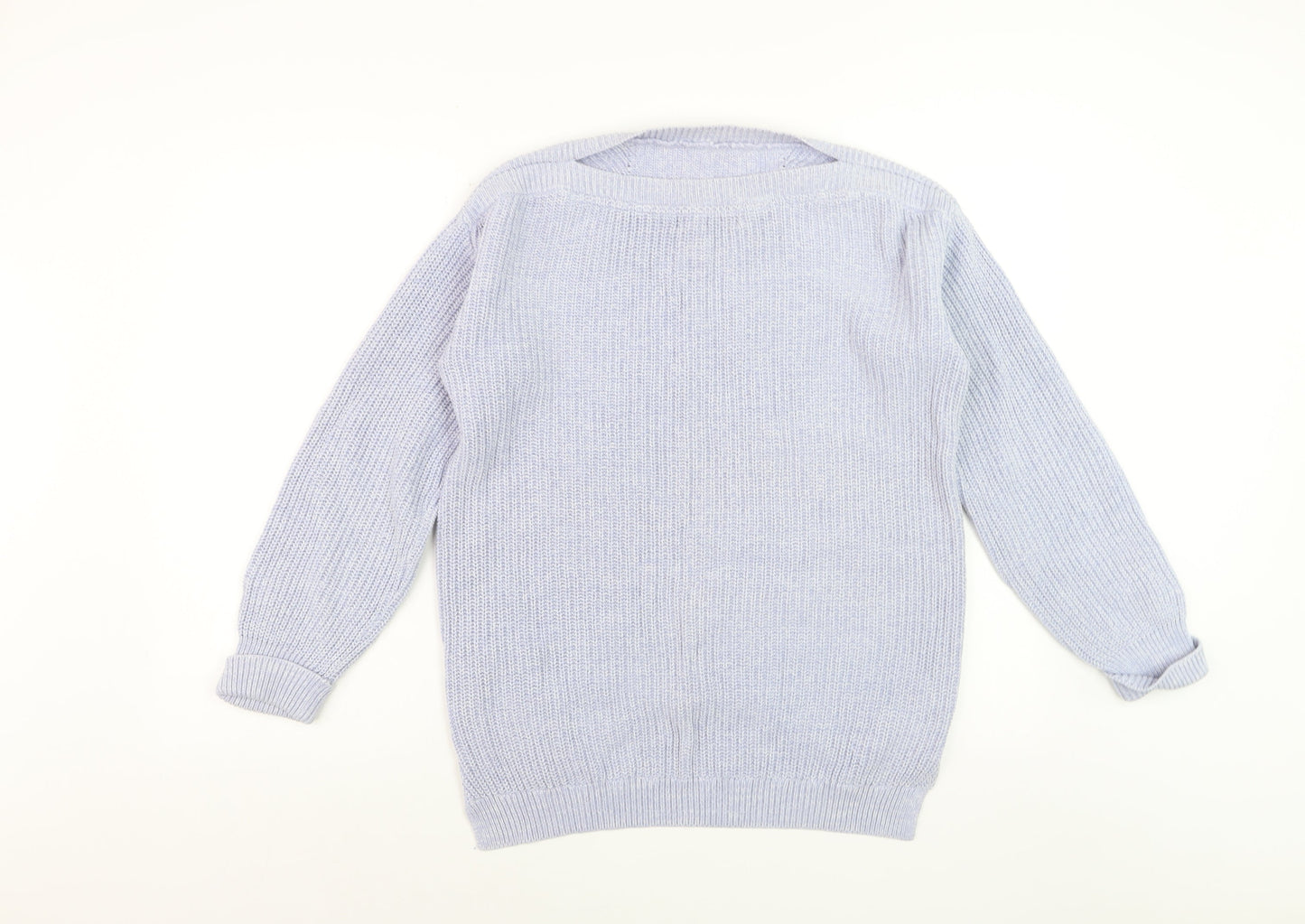 Marks and Spencer Women’s Blue Cotton Crew Neck Knit Jumper Size S