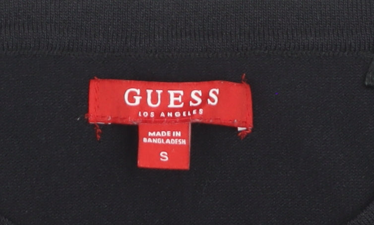 Guess Women Black Red Logo Stripe Jumper Size S