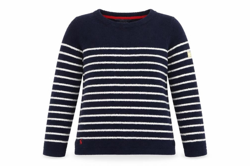 Joules Women’s Navy Stripe Pullover Jumper UK 6 Polyester Knitwear