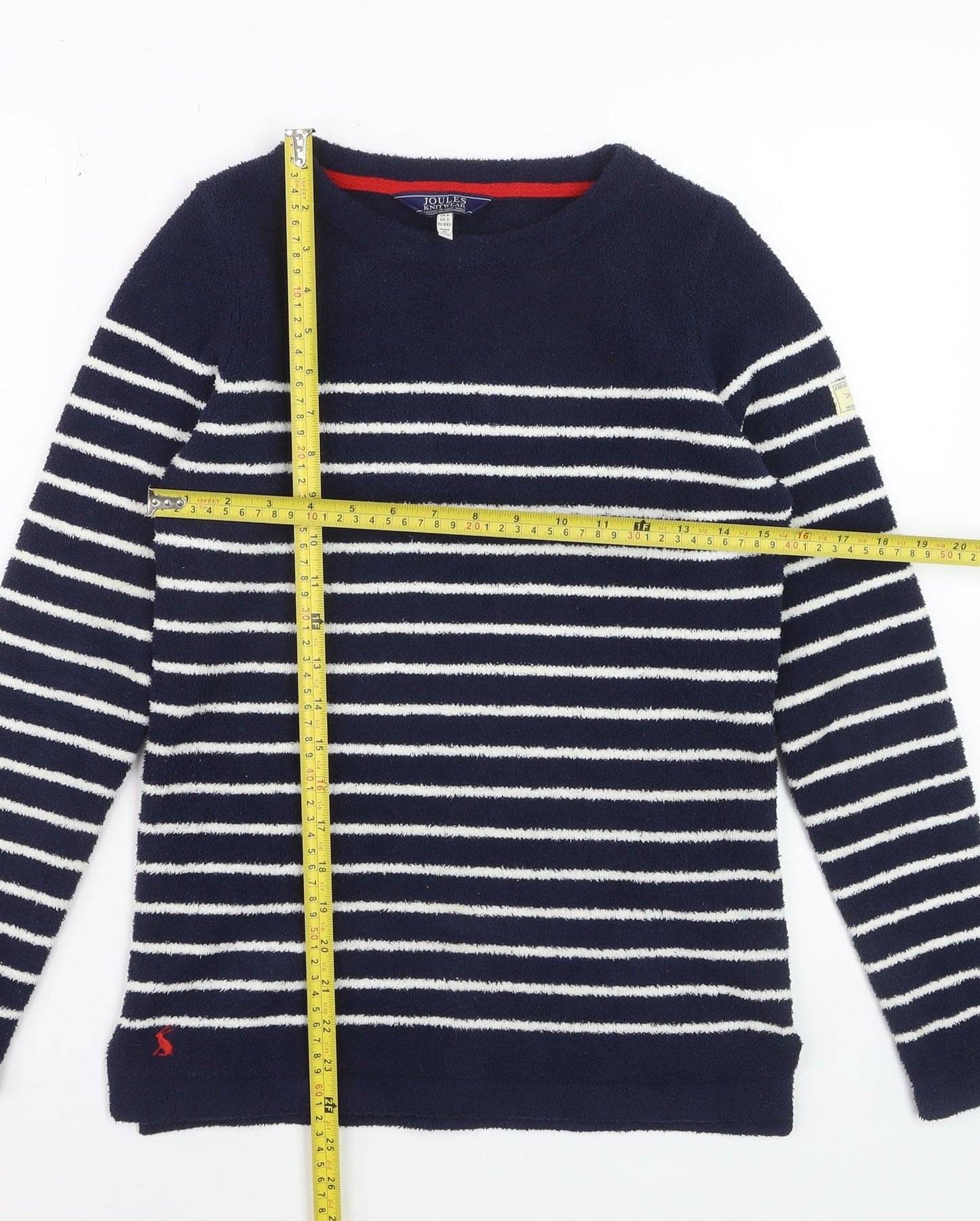 Joules Women’s Navy Stripe Pullover Jumper UK 6 Polyester Knitwear