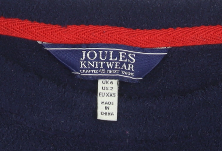 Joules Women’s Navy Stripe Pullover Jumper UK 6 Polyester Knitwear