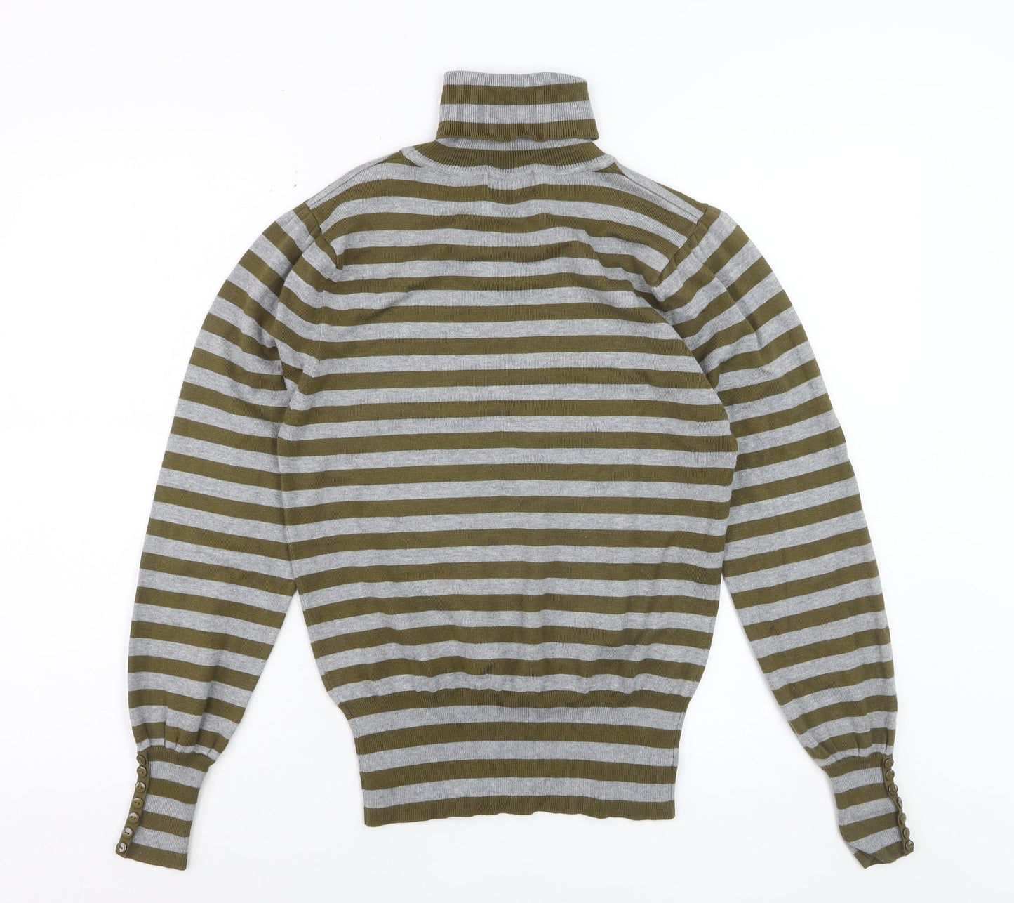 La Vie Women’s Multicoloured Roll Neck Striped Jumper Size 10/12