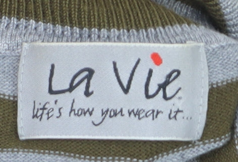 La Vie Women’s Multicoloured Roll Neck Striped Jumper Size 10/12
