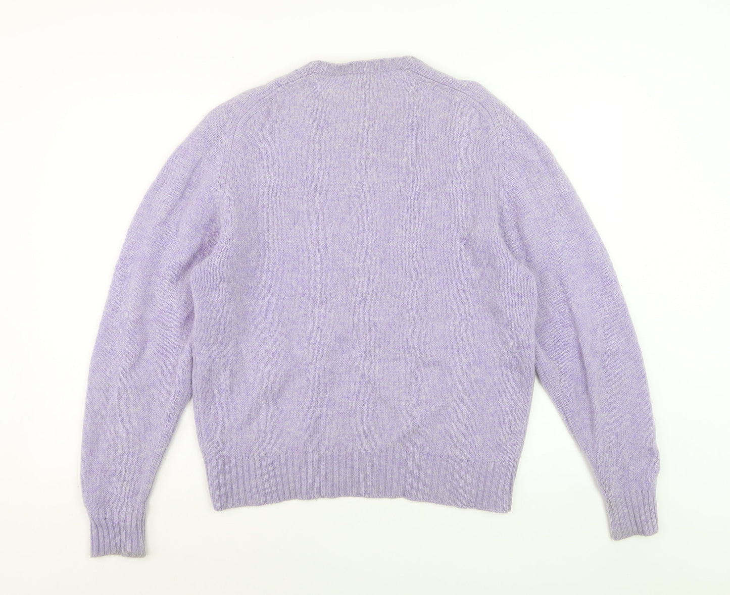 Jaeger Women’s Purple Wool Crew Neck Pullover Jumper Size L